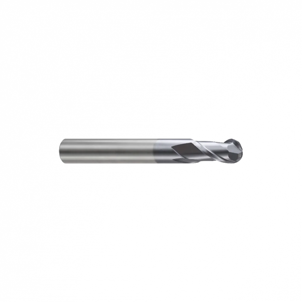 Фреза концевая твердосплавная Alpha-PX c 2-мя зубьями (спираль 35˚), укороченная, сферическая, 6X6X1