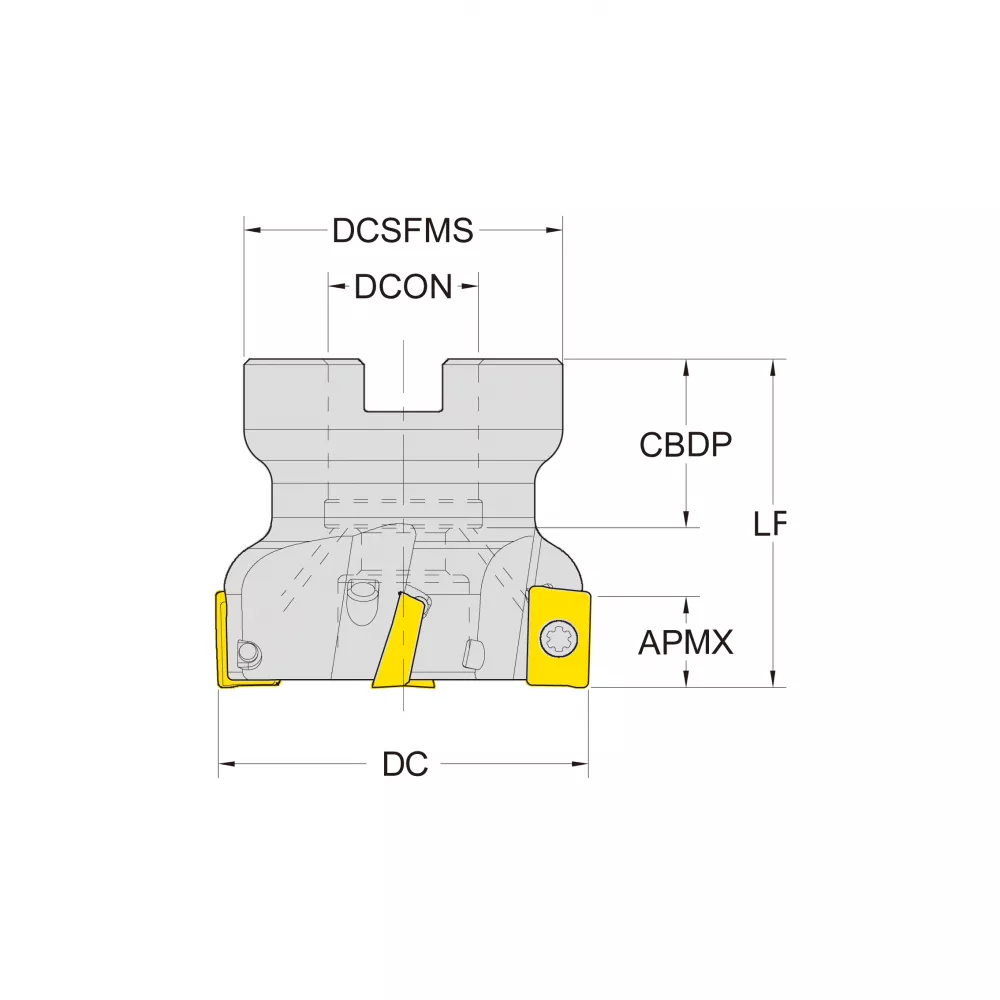 Корпус фрезы со сменными пластинами NC-AP10-D063-A22-Z07-H